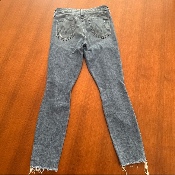 MOTHER The Looker Ankle Fray Distressed Blue Skinny Jeans Size 27 - Picture 8 of 11